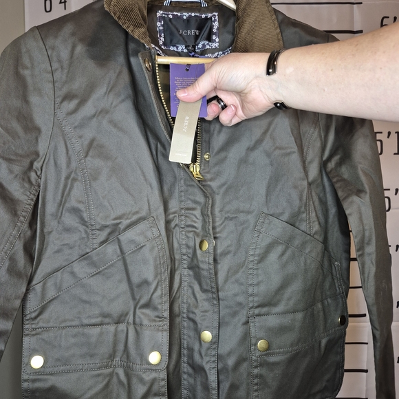 J. Crew Olive Green Jacket with Brown Collar - Picture 9 of 14